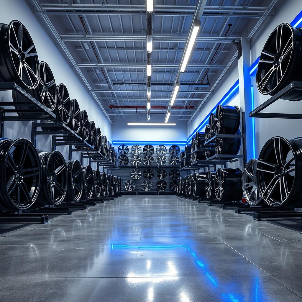 Scottsdale Wheel Repair shop interior with wheel racks